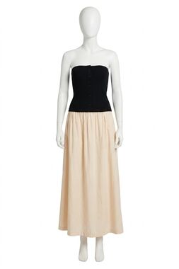 NEW LINE AND DOT tanner strapless dress in black/taupe